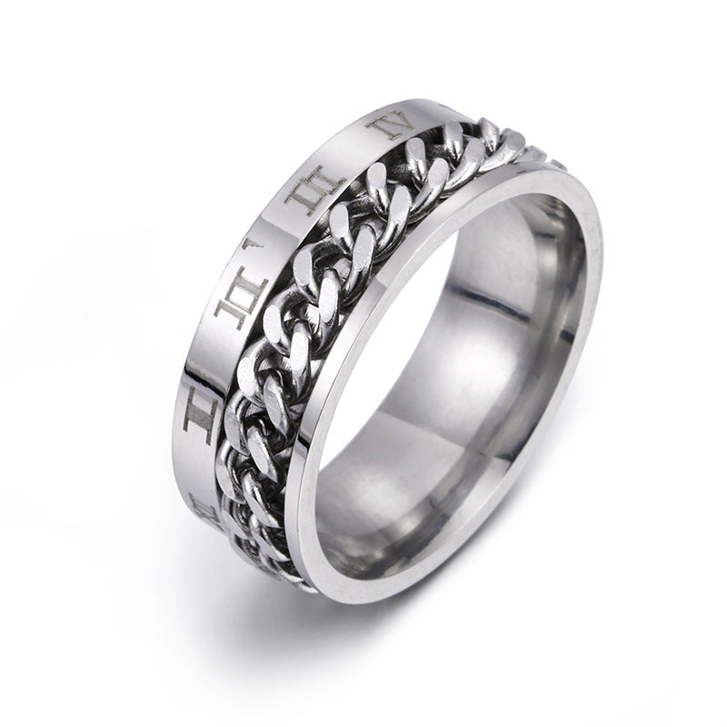 Titanium-Steel Signature Ring