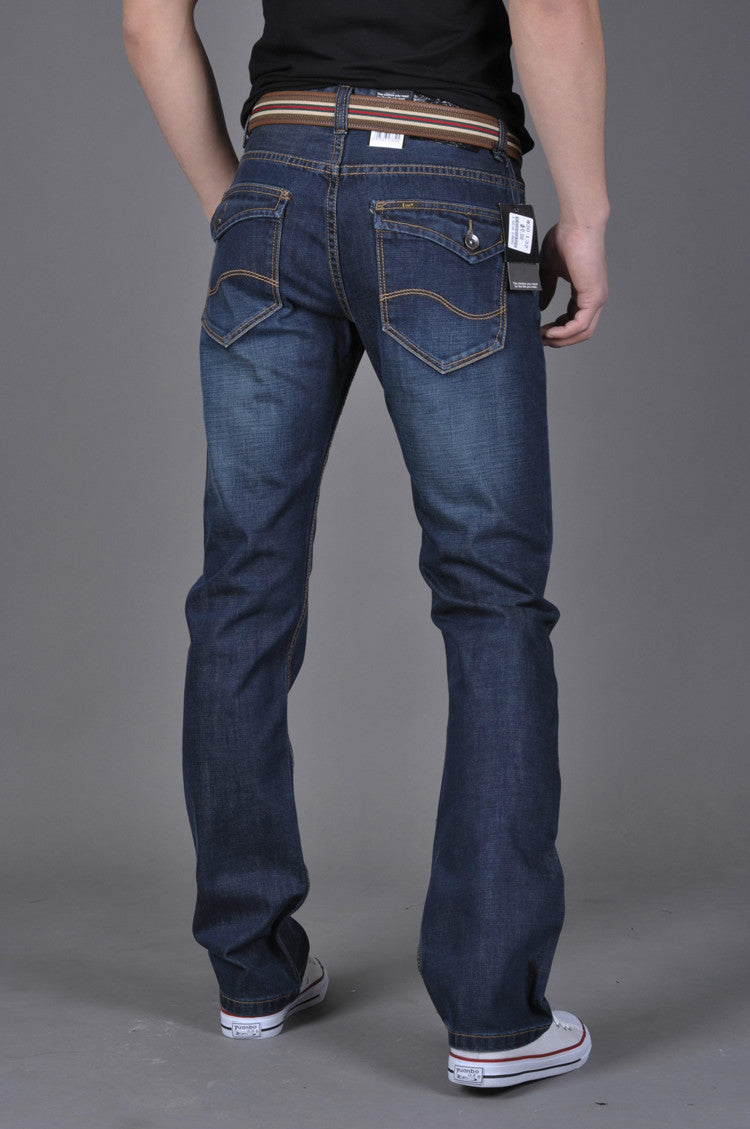 Denim Long Straight-Leg Jeans